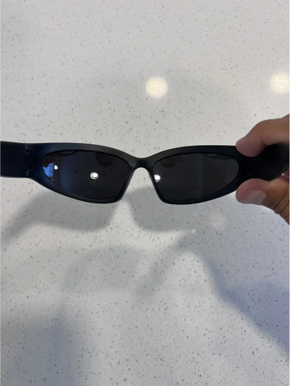 Black Wrap Sunglasses with Mirrored Lenses